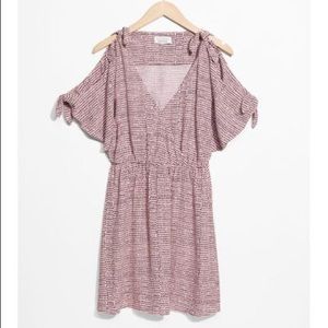 & Other Stories Pink Shoulder Tie Dress